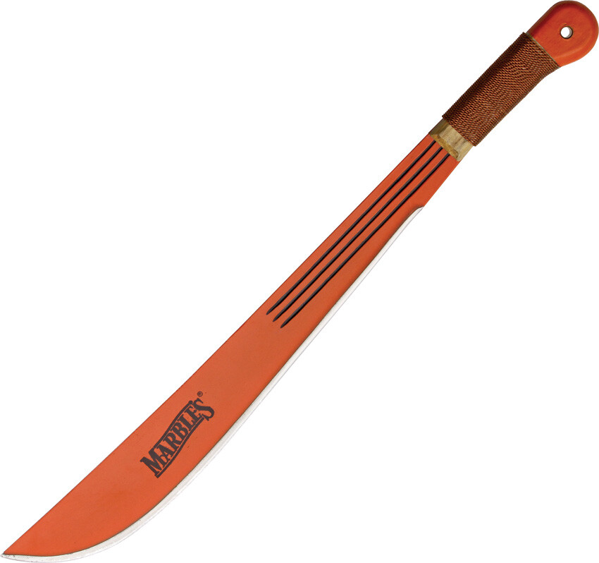 Marbles 24″ Machete Orange Coated Carbon Blade Full Tang Wood Handle 12718W