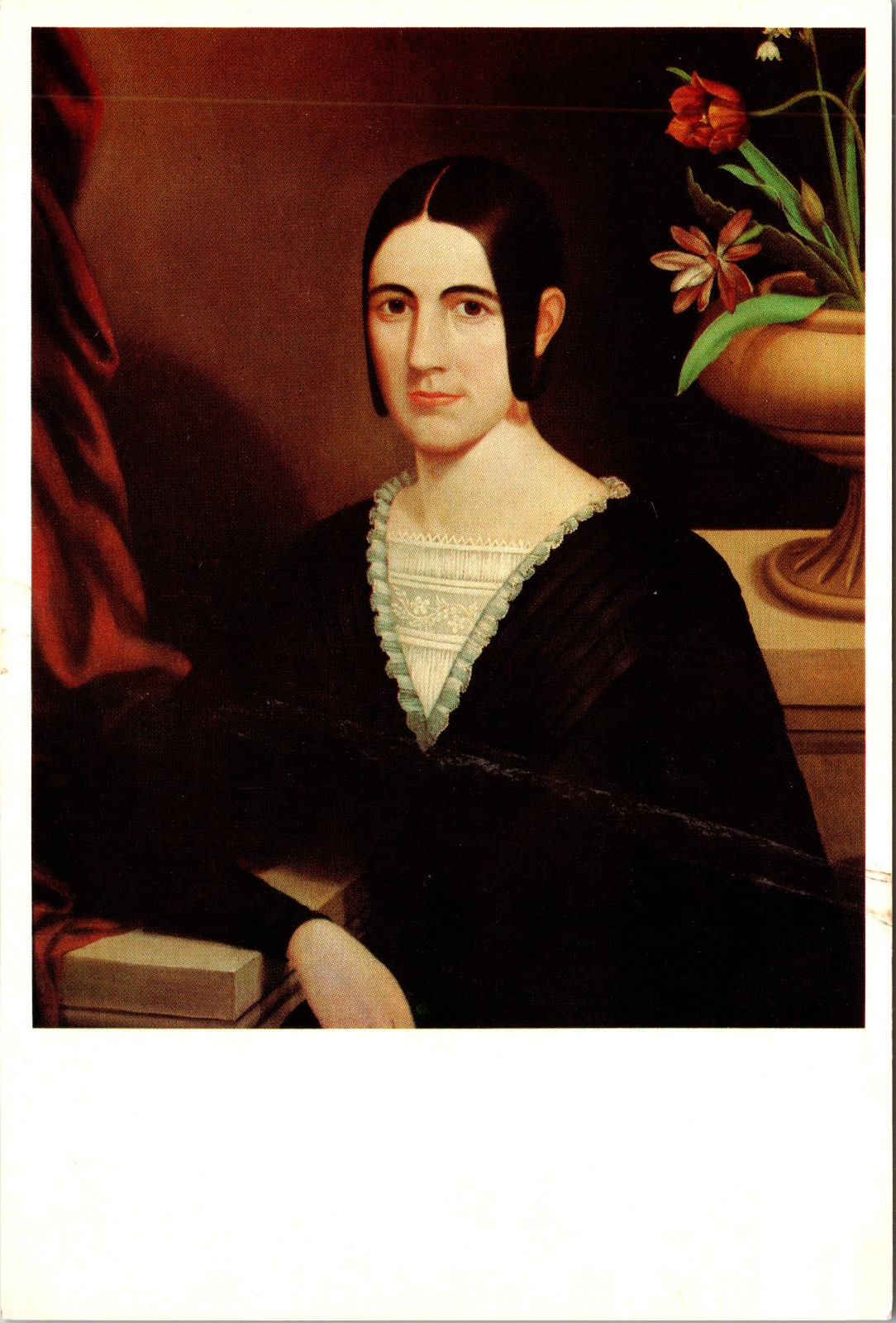Anonymous American Artist Portrait of a Woman 1840 Postcard