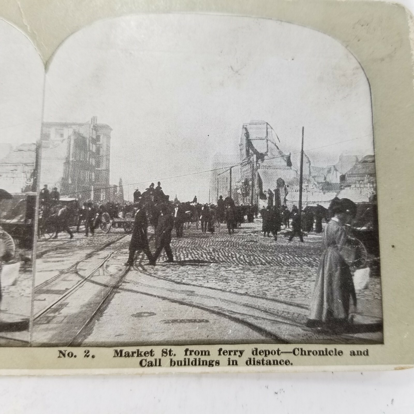 San Francisco Earthquake 1906 Market Street Scene Chronicle Stereoview