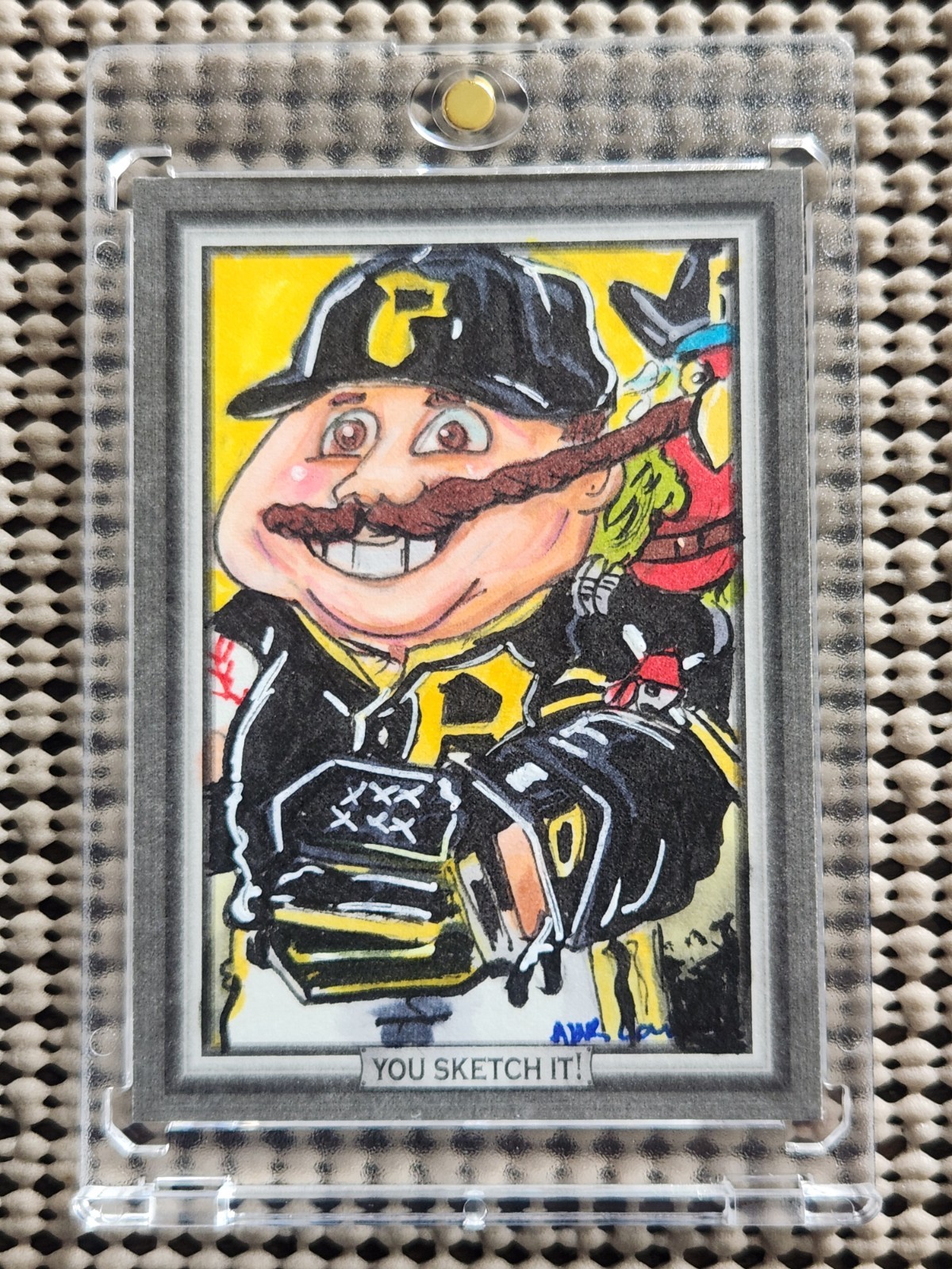 PARROTED PAUL SKENES: SKETCH CARD (#1/1) TOPPS FAN ART GPK x MLB PARODY LAURICH