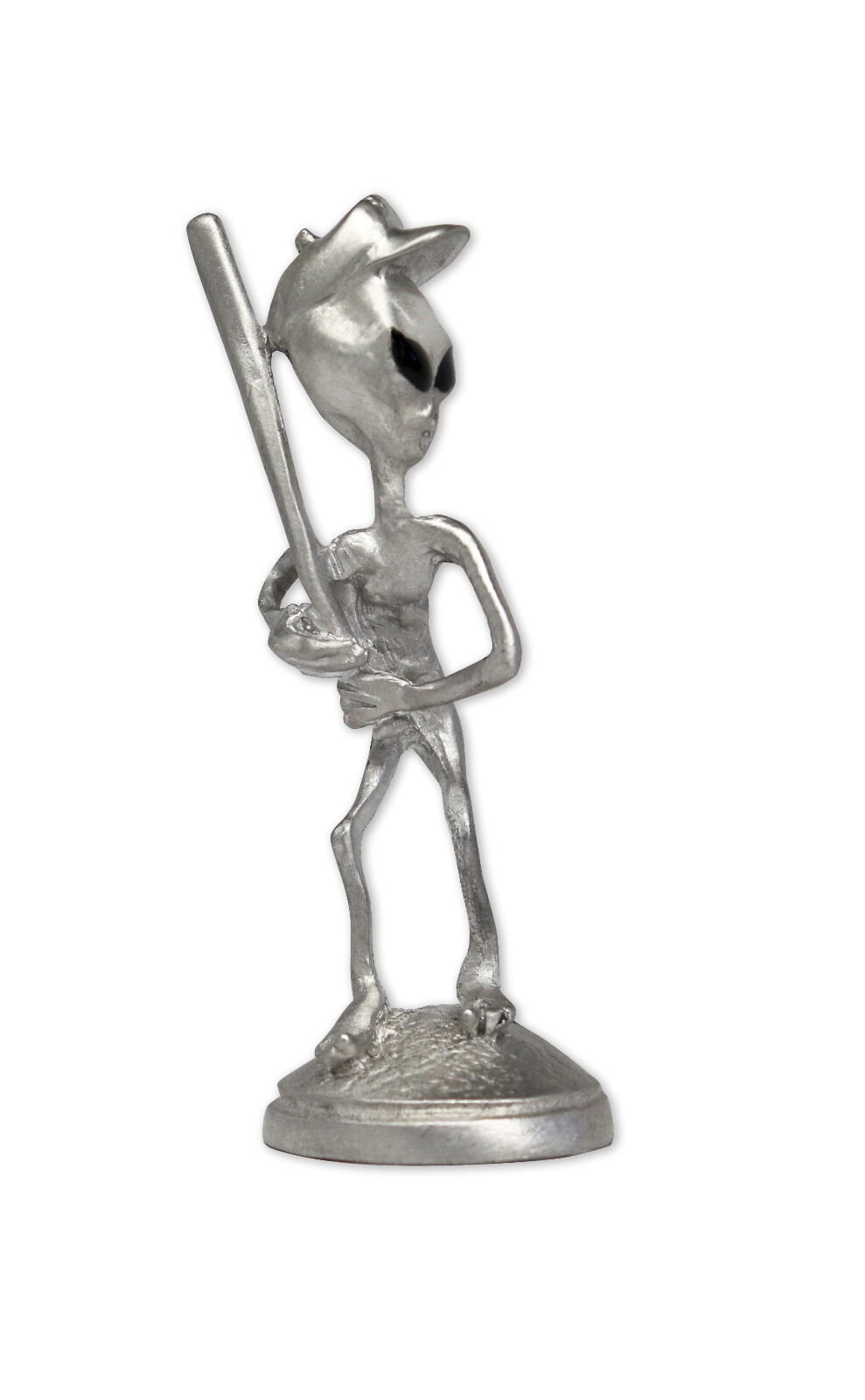 Baseball UFO Alien At The Bat Pewter Statue S-003