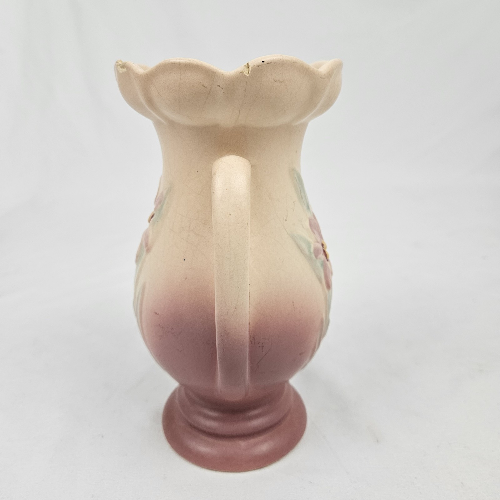 Hull Pottery Vase Iris 407-7 Double Handle Vintage Victorian Art Nouveau 1940’s
