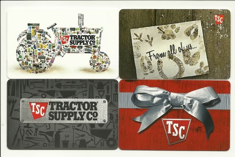 TSC Tractor Supply Co Lot of (4) Gift Cards No $ Value Collectible incl. Holiday