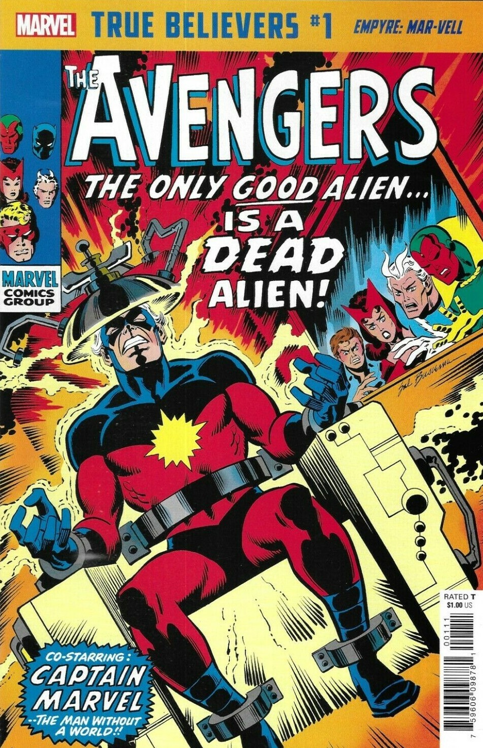 Avengers Comic 1 Empyre Mar-Vell Classic Reprint True Believers 2020 Roy Thomas