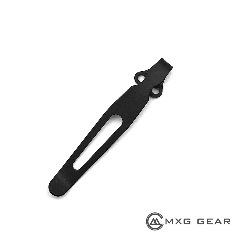 (Black Color) Titanium Deep Carry Pocket Clip Made for Ontario RAT II Knife