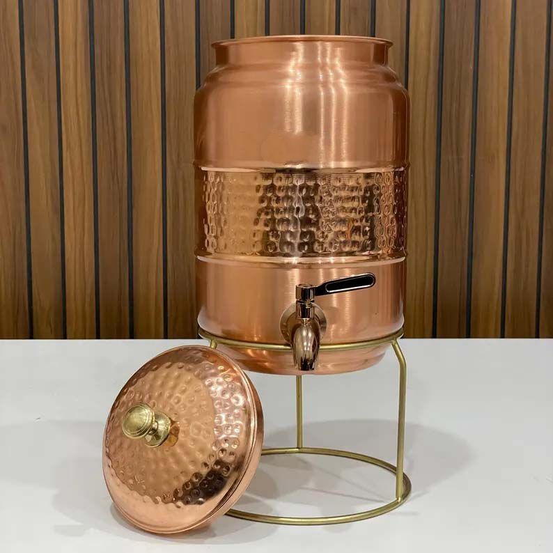 18 Liter Pure Copper Water Dispenser. Premium and Sturdy. Metal Flow Tap
