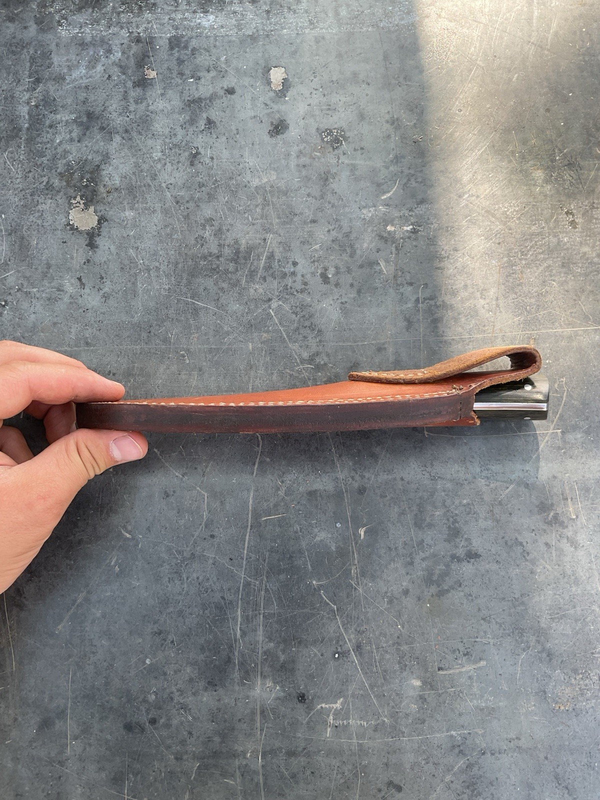 Dunn Custom Handmade Fixed Blade Hunter Skinner Knife w/ Leather Sheath