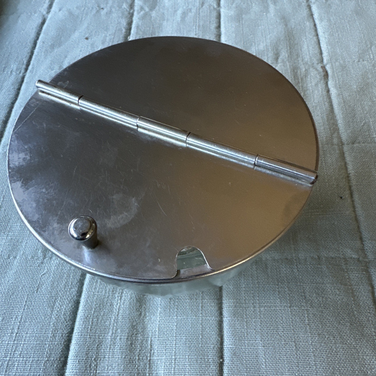 Vtg Diner Style Hinged Flip Top Covered Sugar Bowl BLOOMFIELD Chicago USA Rare