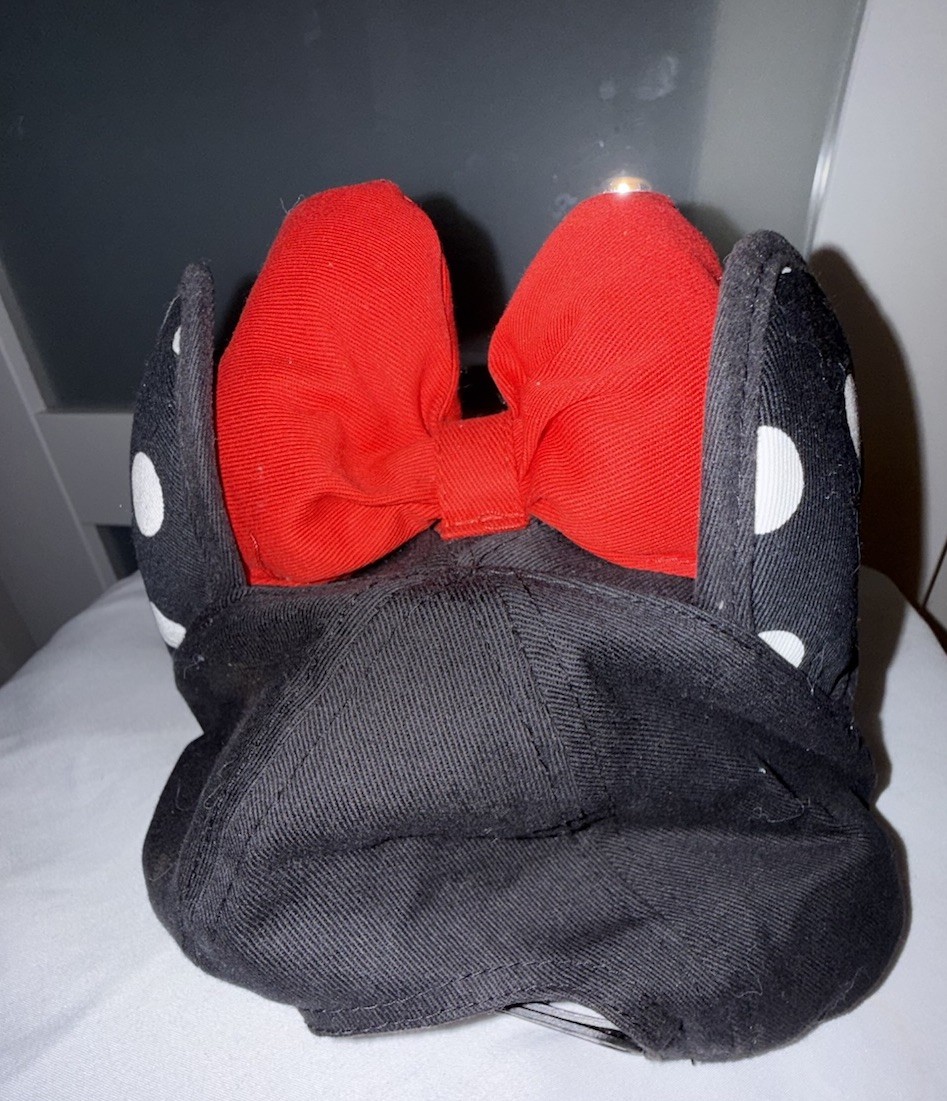 Disney Parks Minnie Mouse Ears Black Snapback Polka Dots Cap Hat Adult