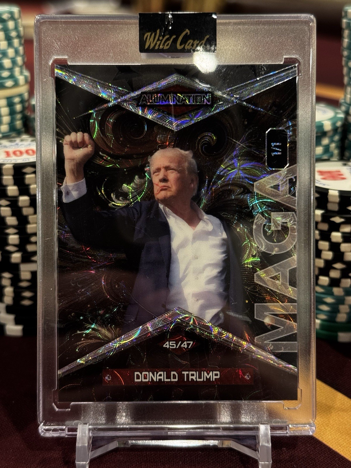 Donald Trump Wild Card Alumination 1/1 MAGA FIGHT FIGHT FIGHT