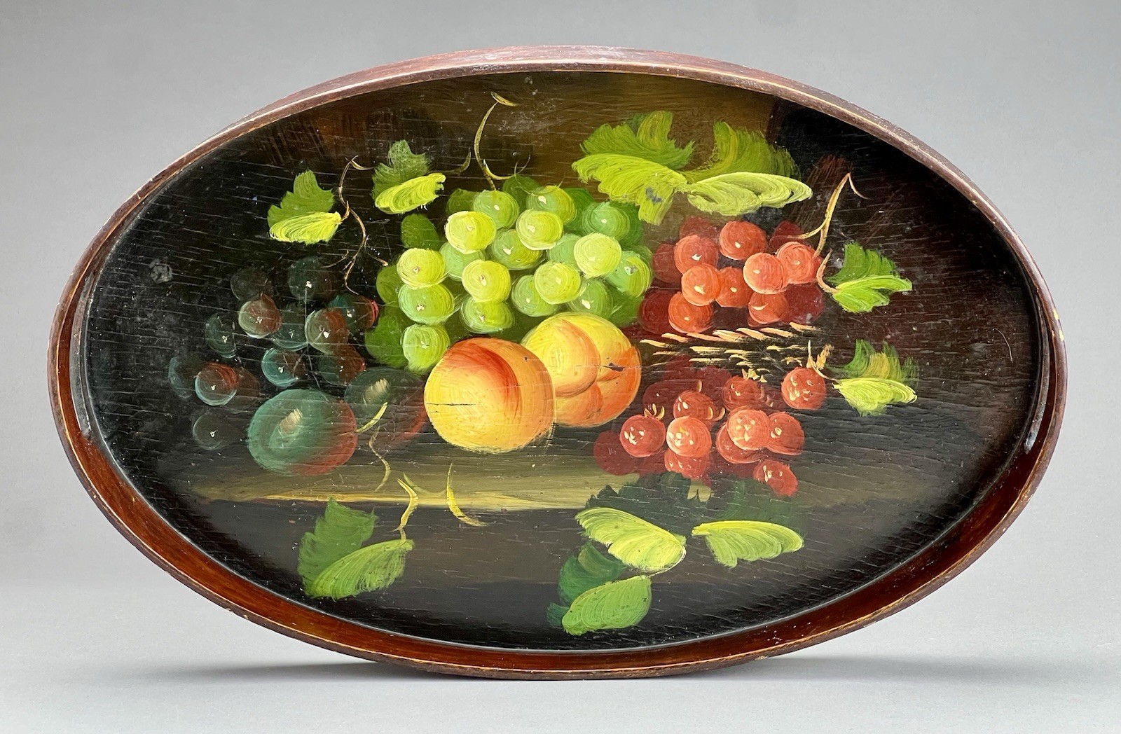 Vintage Hand Painted Wooden Tray Still Life