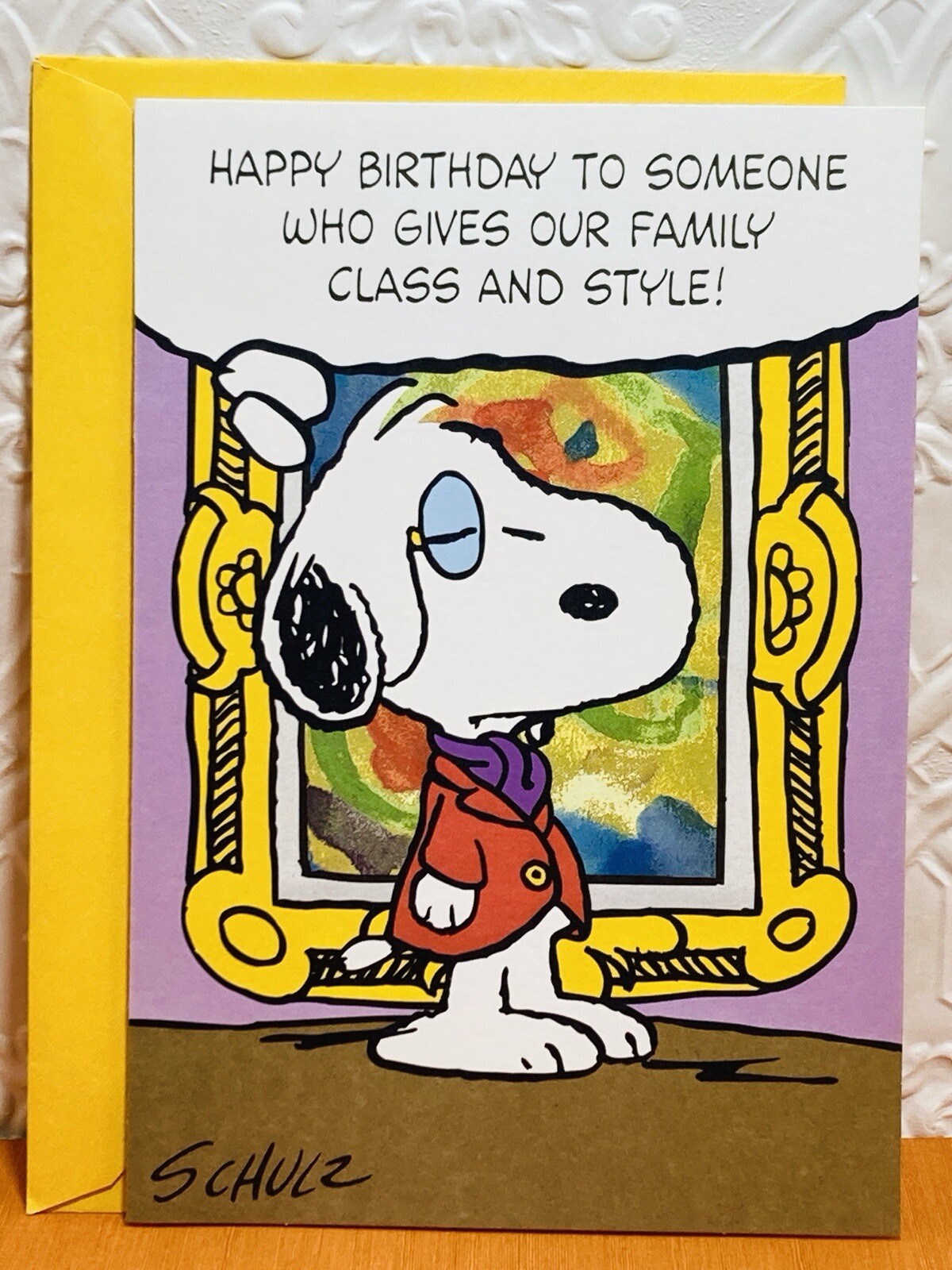 VTG Snoopy Birthday Card To Somone Who Gives Our Family Class and Style