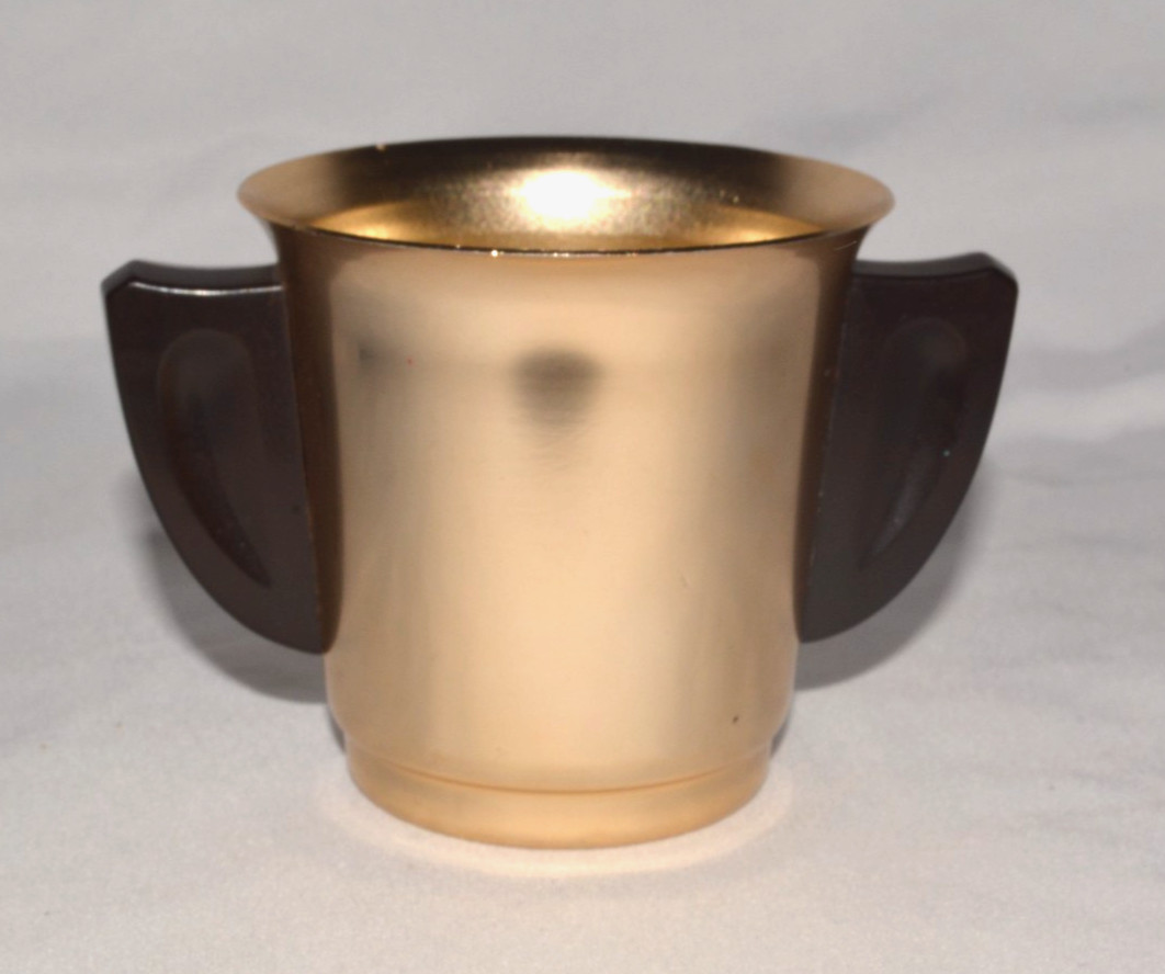 Vintage MIRRO Gold Anodized Aluminum Double Handle Cup MCM Mid Century USA