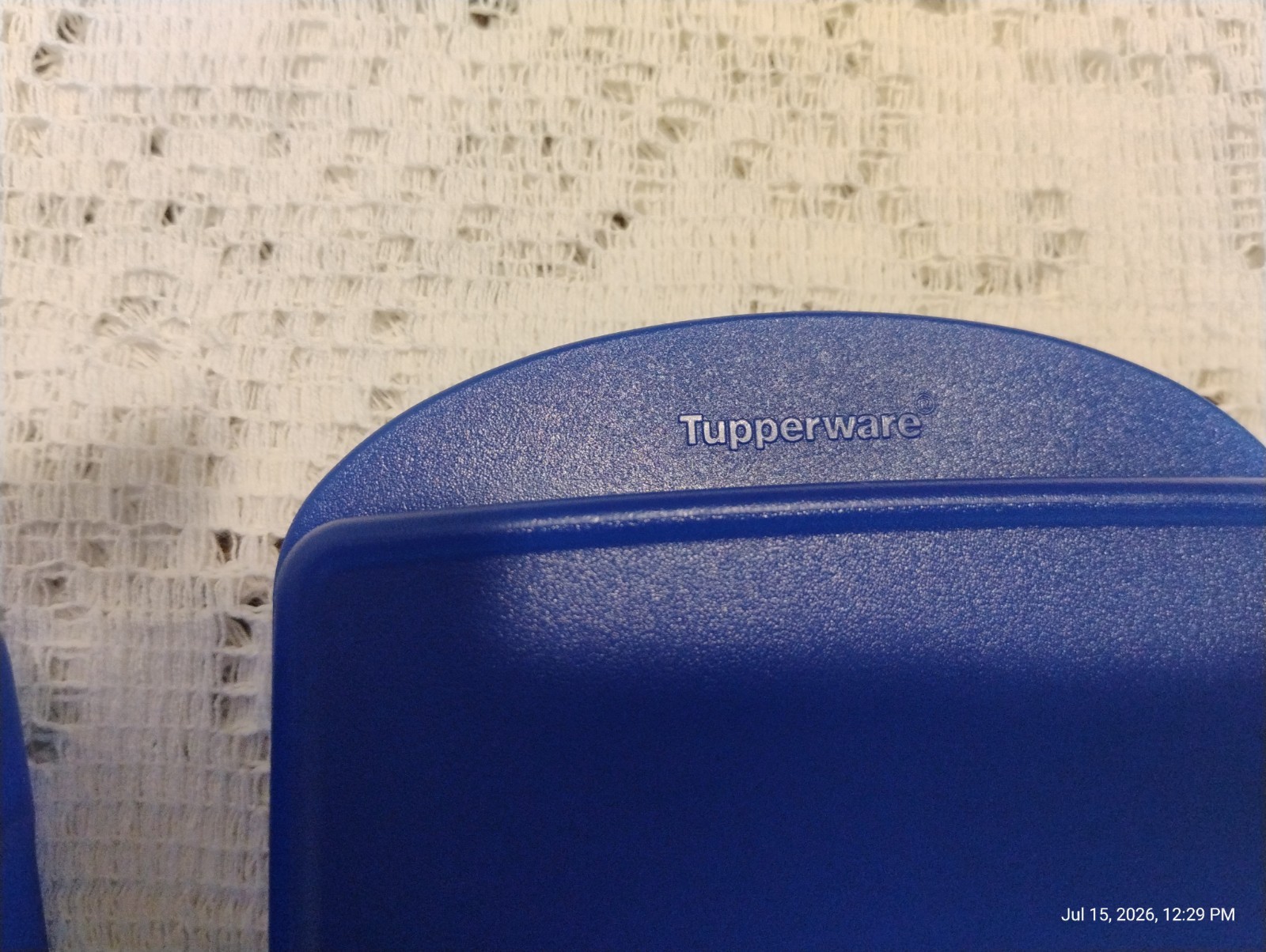 Tupperware Impressions Dark Blue Butter Keeper Large two piece top and bottom
