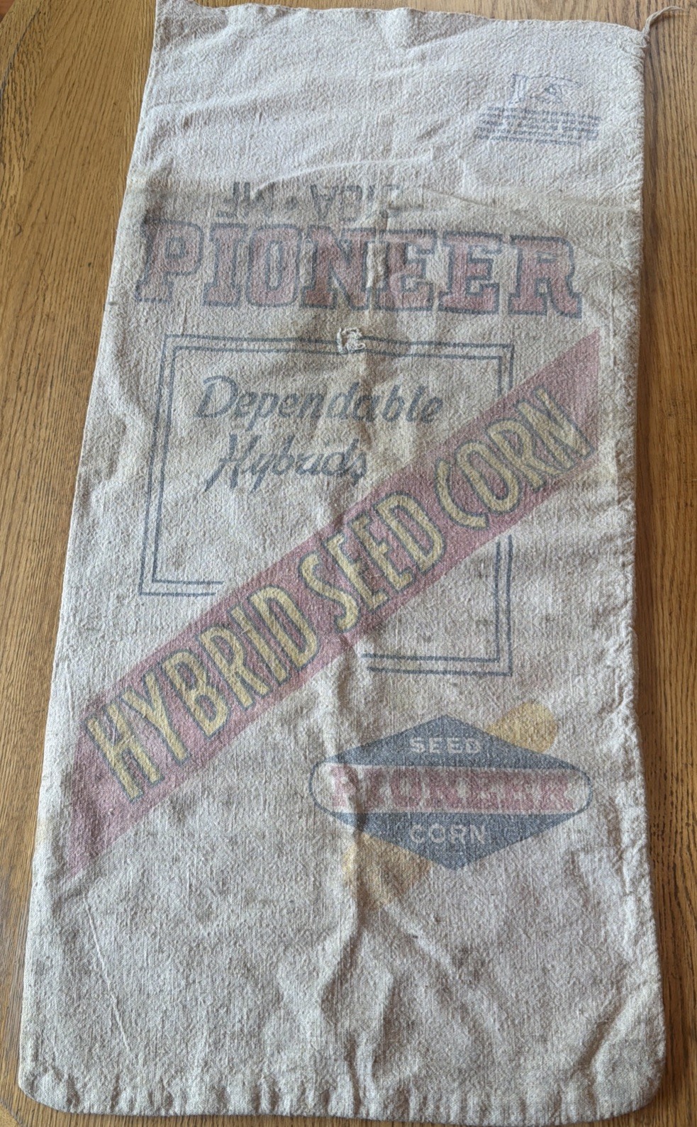 Vintage Pioneer Seed bag, sack 29” X 13-1/2” inches Long