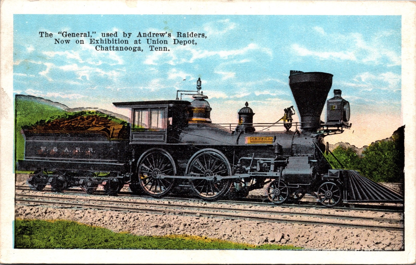 The General Locomotive Andrews Raiders Chattanooga Tennessee Train Postcard