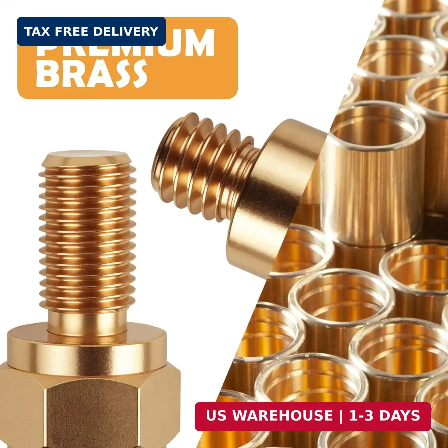 Brass Battery Terminal Bolts Extension 3/8 Fine Coarse for Car Power Connection