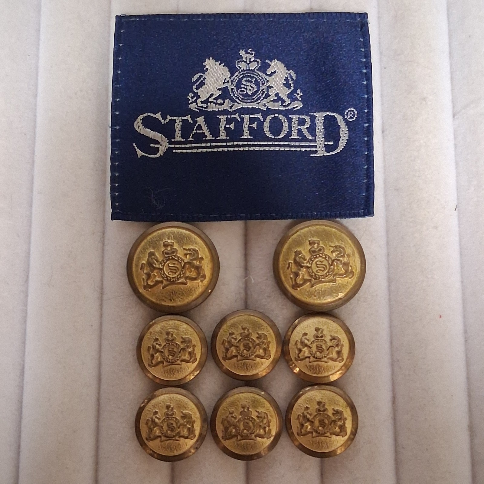 Stafford Gold Blazer Buttons 8 2-Large, 6 Smaller