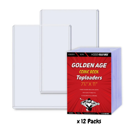 120 GOLDEN AGE Comic Book Topload Holders – Rigid Top loaders NEW Hobby Guard