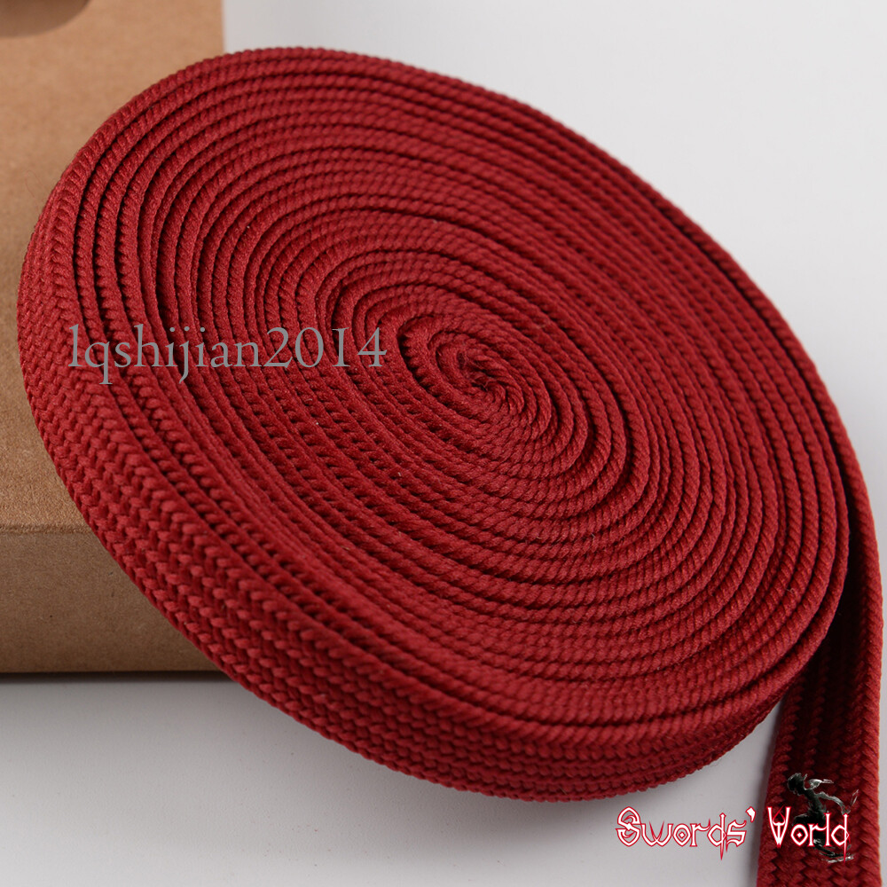 dark red Synthetic Silk Ito Sageo Cord 400 cm for Japanese Samurai Sword Katana