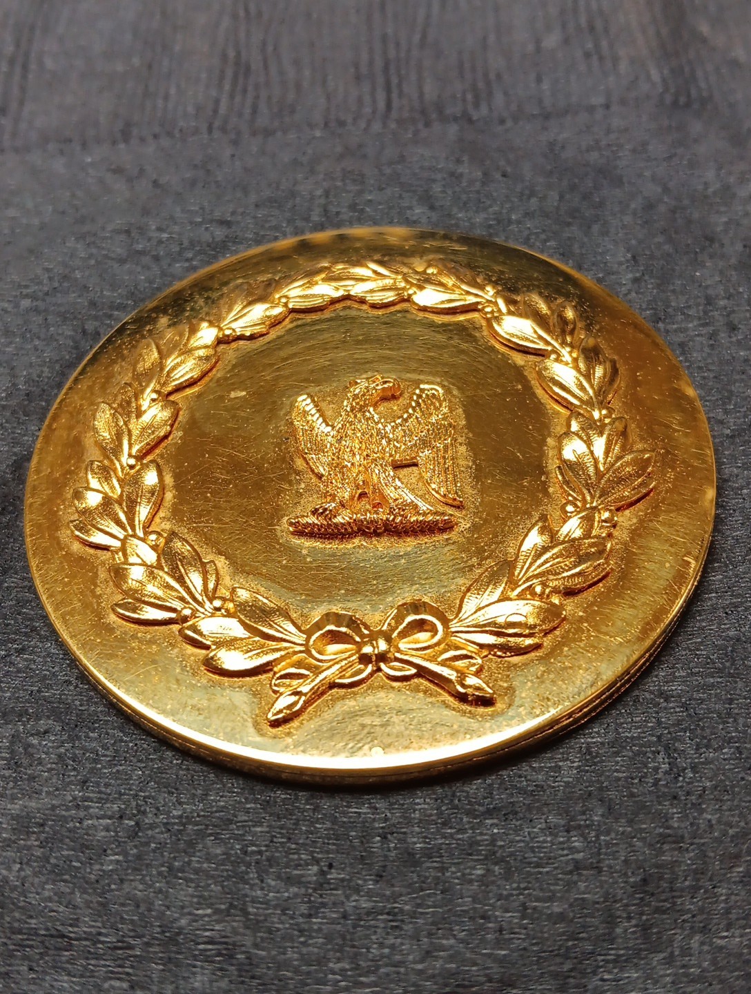1969 Anniversary Of Napoleons Birth Medal 69mm 2-3/4 Inch Large Gold Plated