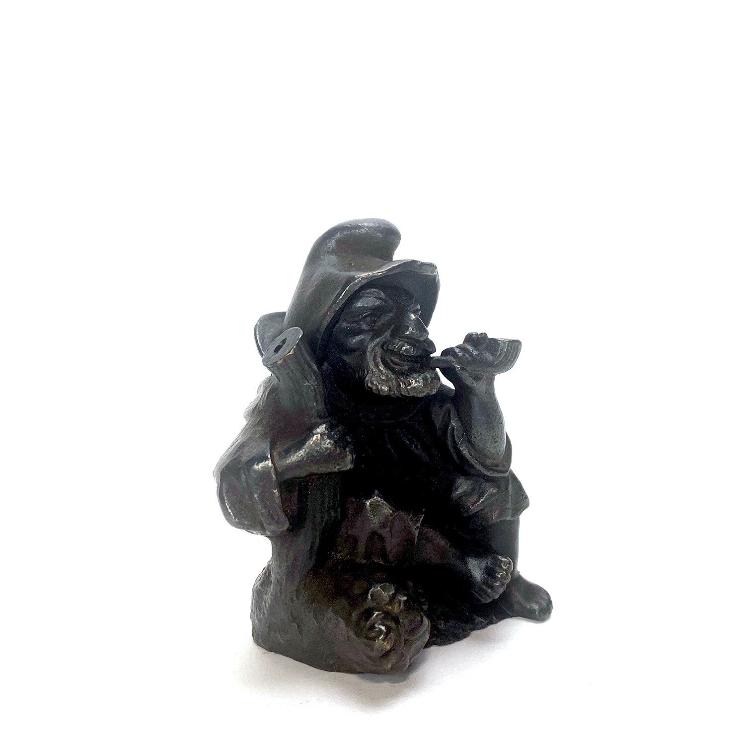 Vienna Bronze Casting Pipe Smoking Merchant Traveler Figure Match Holder