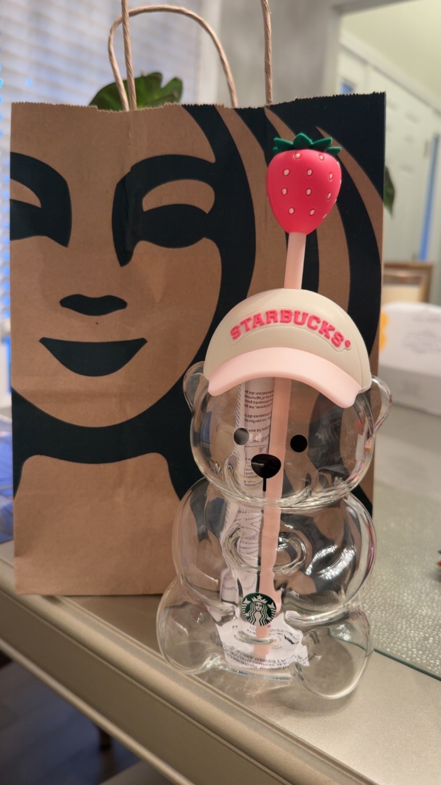 Starbucks Bearista Bear Pink. Brand new. Glass