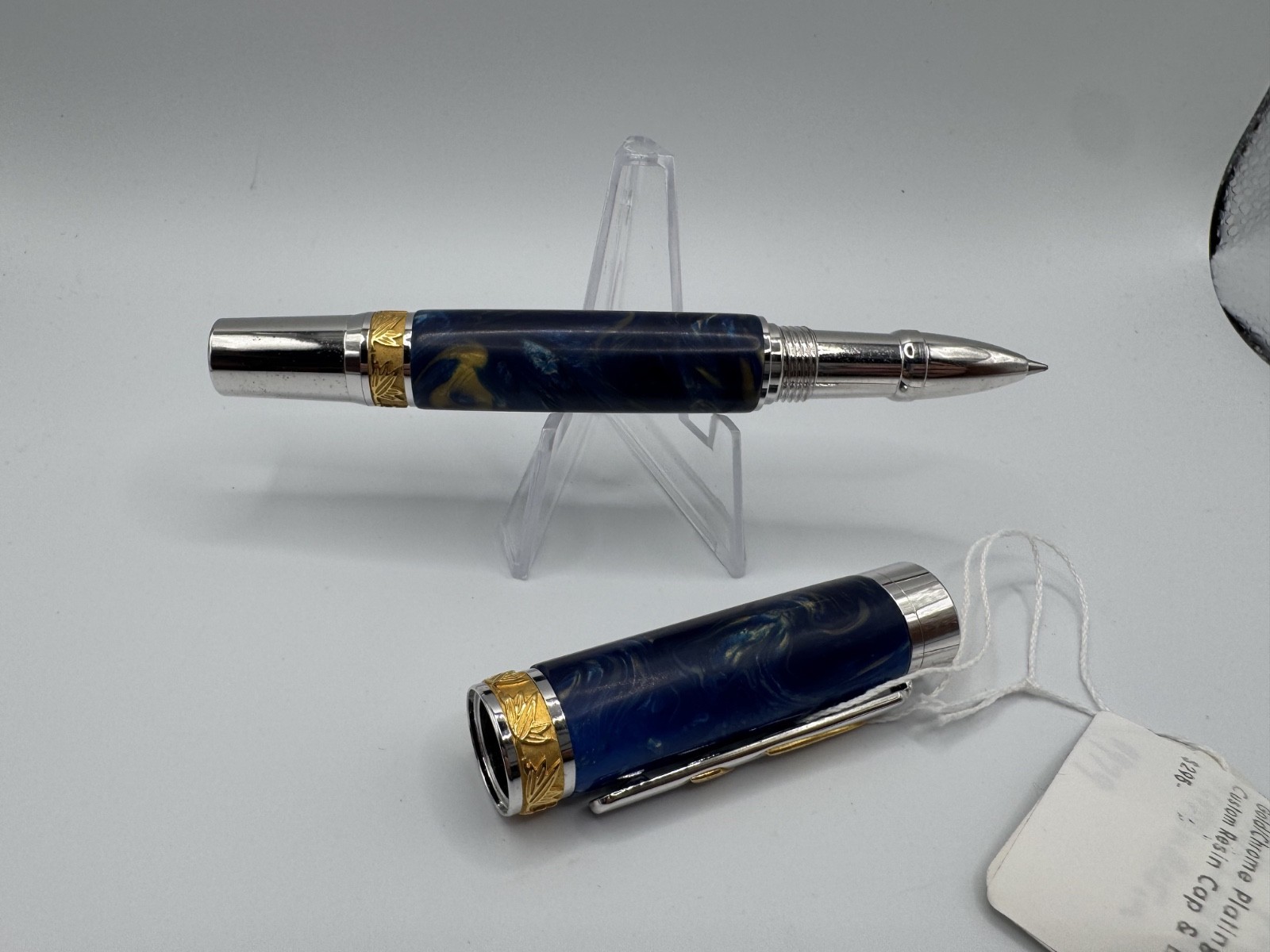 Handcrafted Imperial Rollerball Pen Gold & Chrome Plated Custom Resin Body & Cap