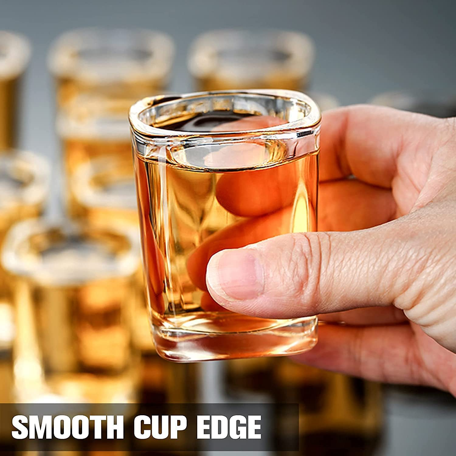 30 Pack Heavy Base Shot Glasses Bulk Vivimee 2.2 oz Square Shot Glasses Set C…