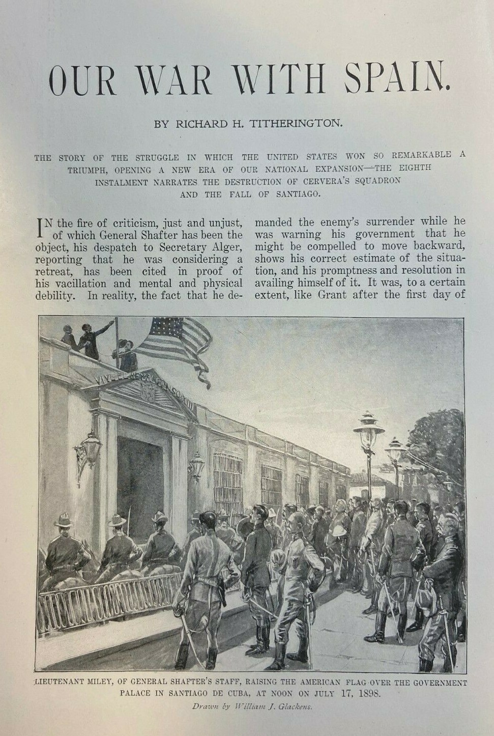 1899 Spanish American War Fall of Santiago Destruction of Cervera’s Fleet