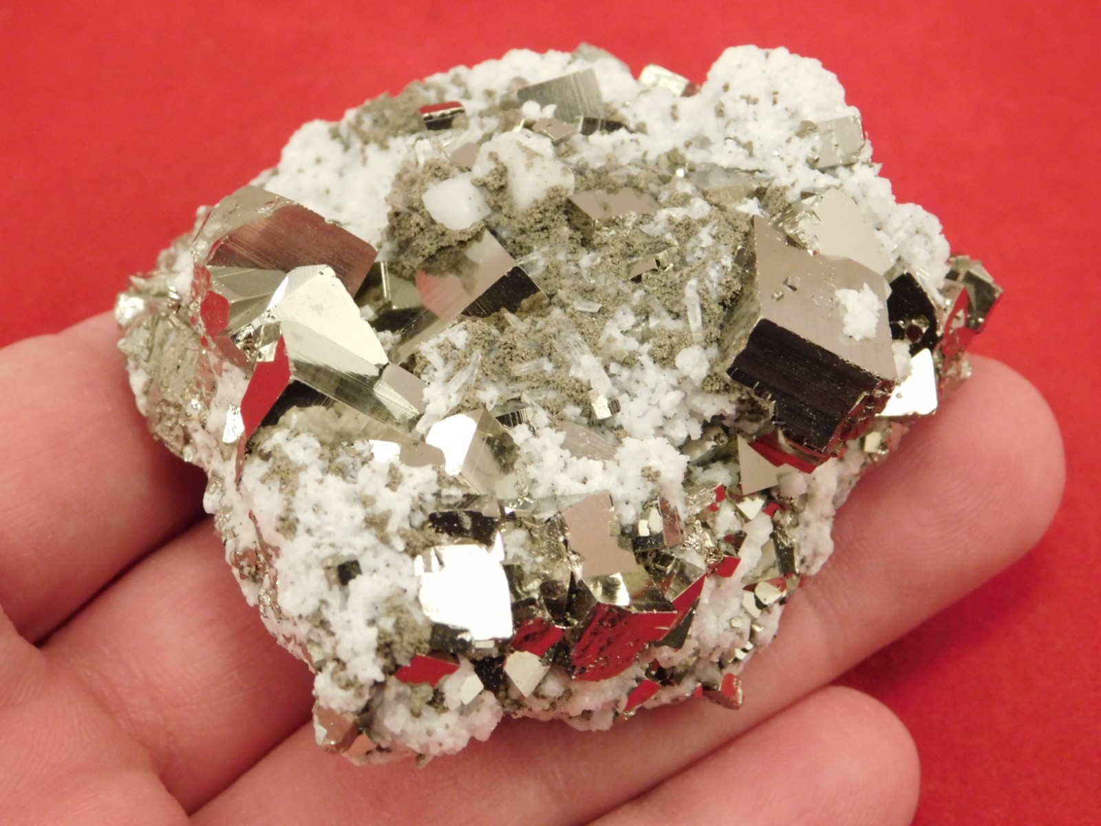 NICE! PYRITE Crystal CUBE Cluster with Druzy Quartz From Peru 233gr