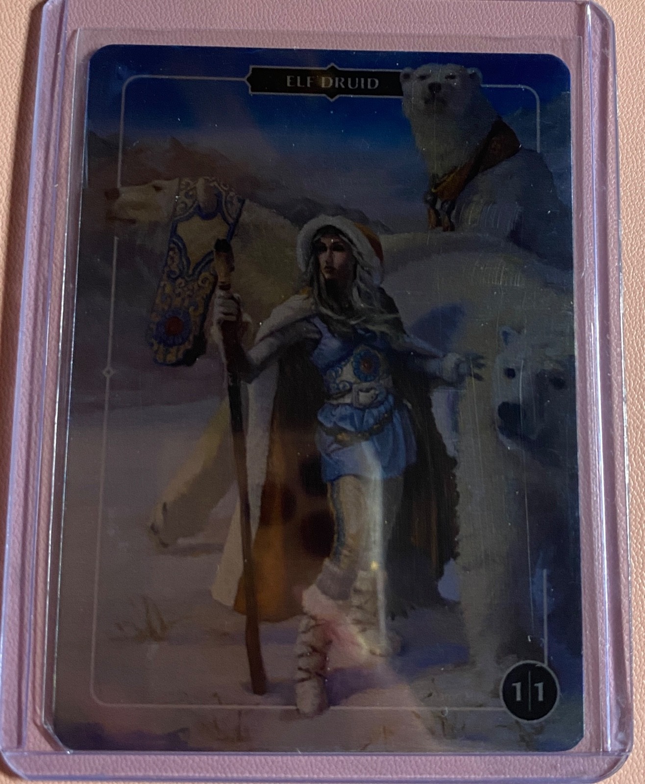 Elf Druid 1/1 Aaron Miller Collector Token Foil Metal Card Trading Card