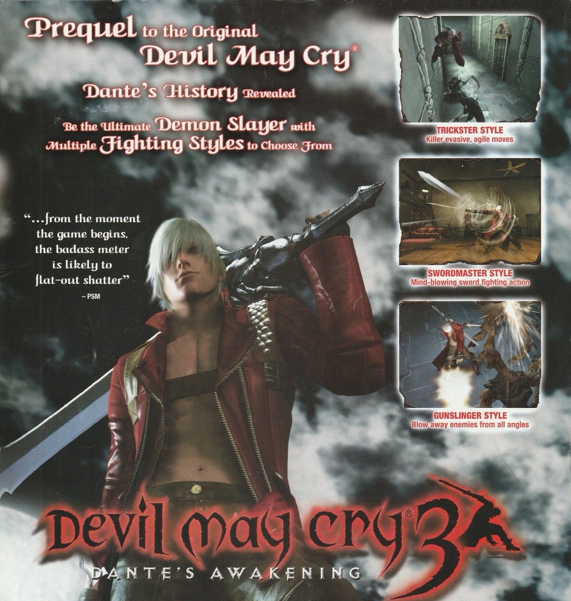 VTG 2005 Devil May Cry 3: Dante’s Awakening Orig PS2 Print Ad 21x27cm EGM 190