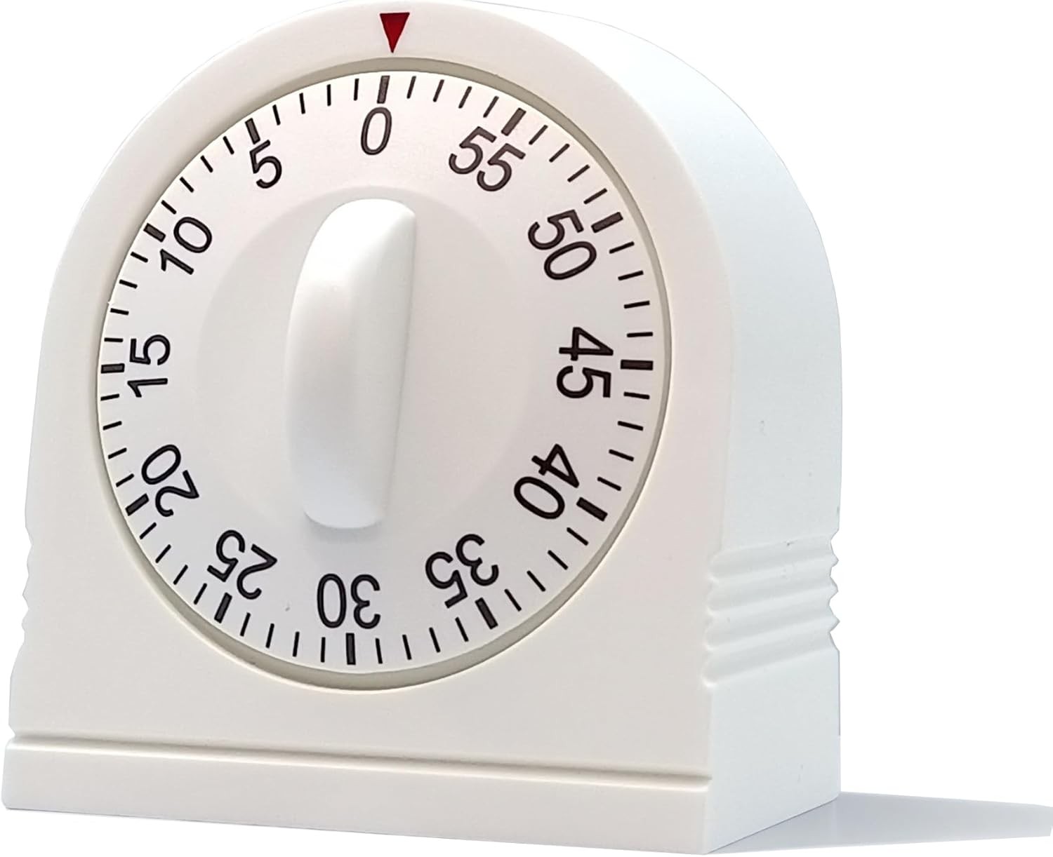 60 Minute White Mechanical Wind Up Timer Loud Alarm Visual Countdown Timer