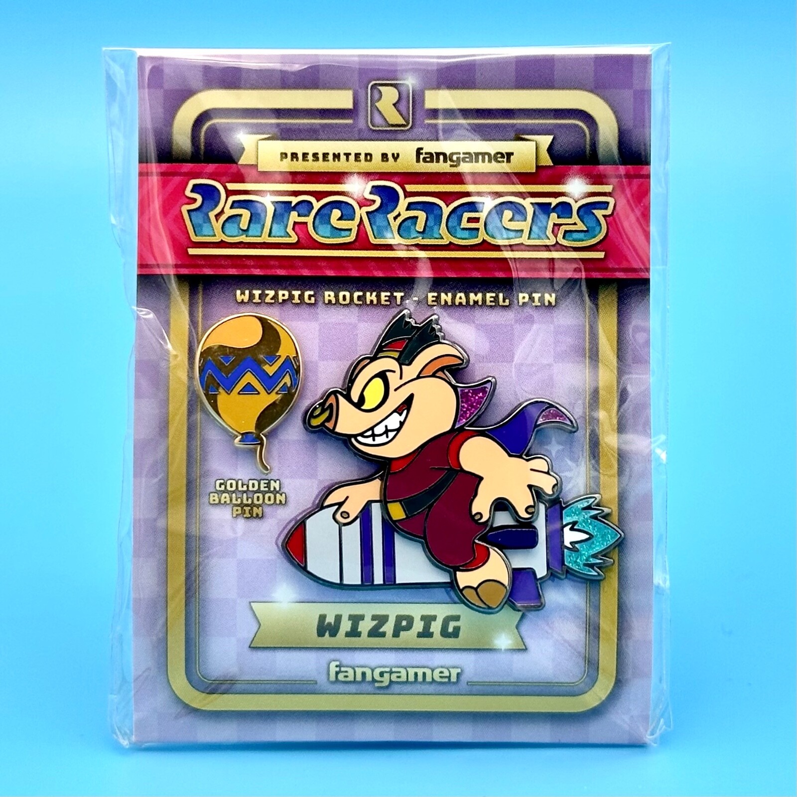 Wizpig Rocket Rare Racers Kart + Golden Balloon Pin Figure Diddy Kong Racing N64