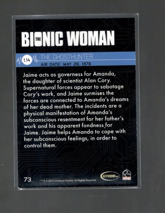 2013 COMPLETE BIONIC COLLECTION #73 BASE CARD AIR DATE: MAY 26, 1976 (BW)