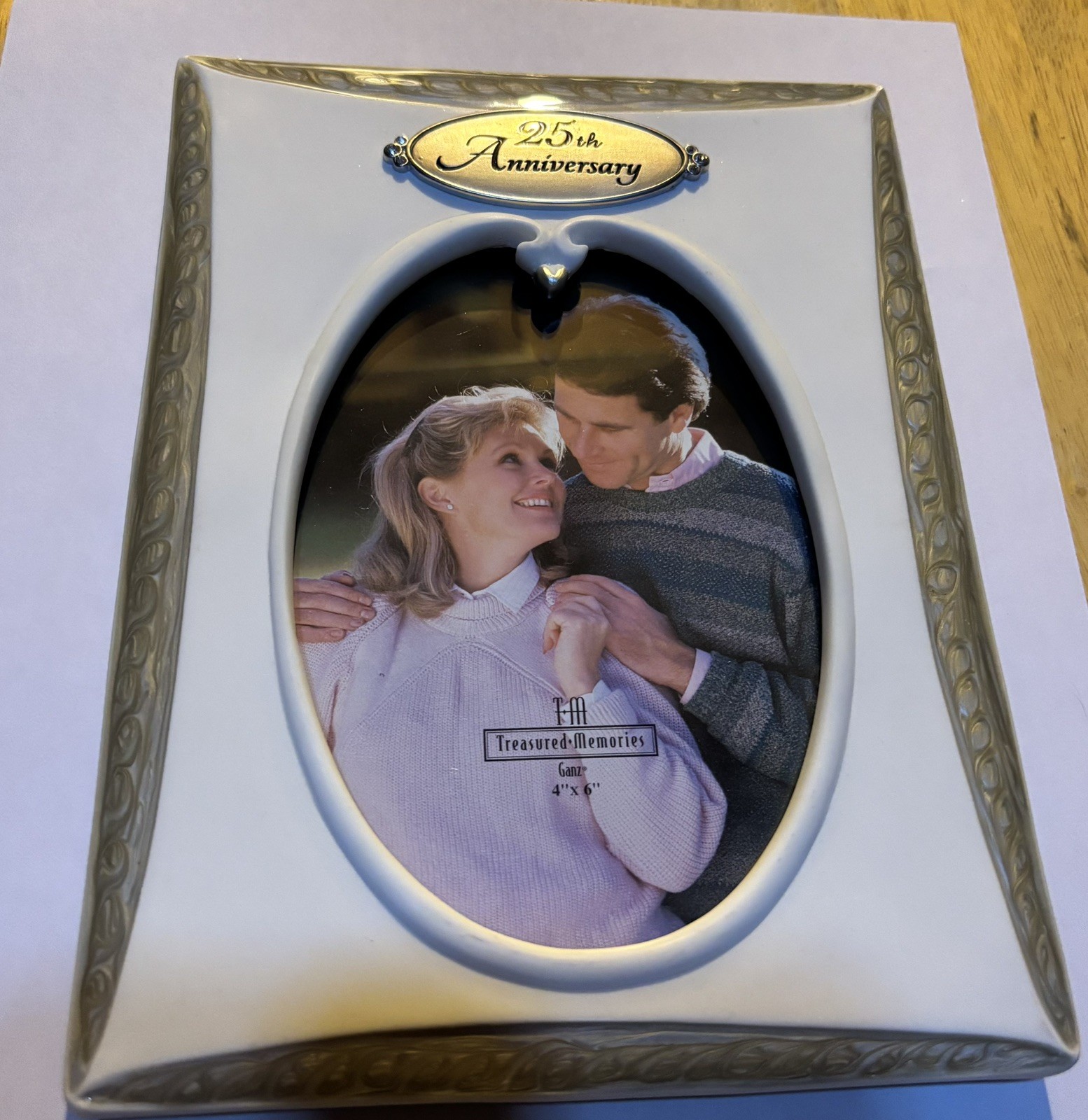 Ganz Treasured Memories 25th Anniversary Picture Frame 4×6 White ER44635