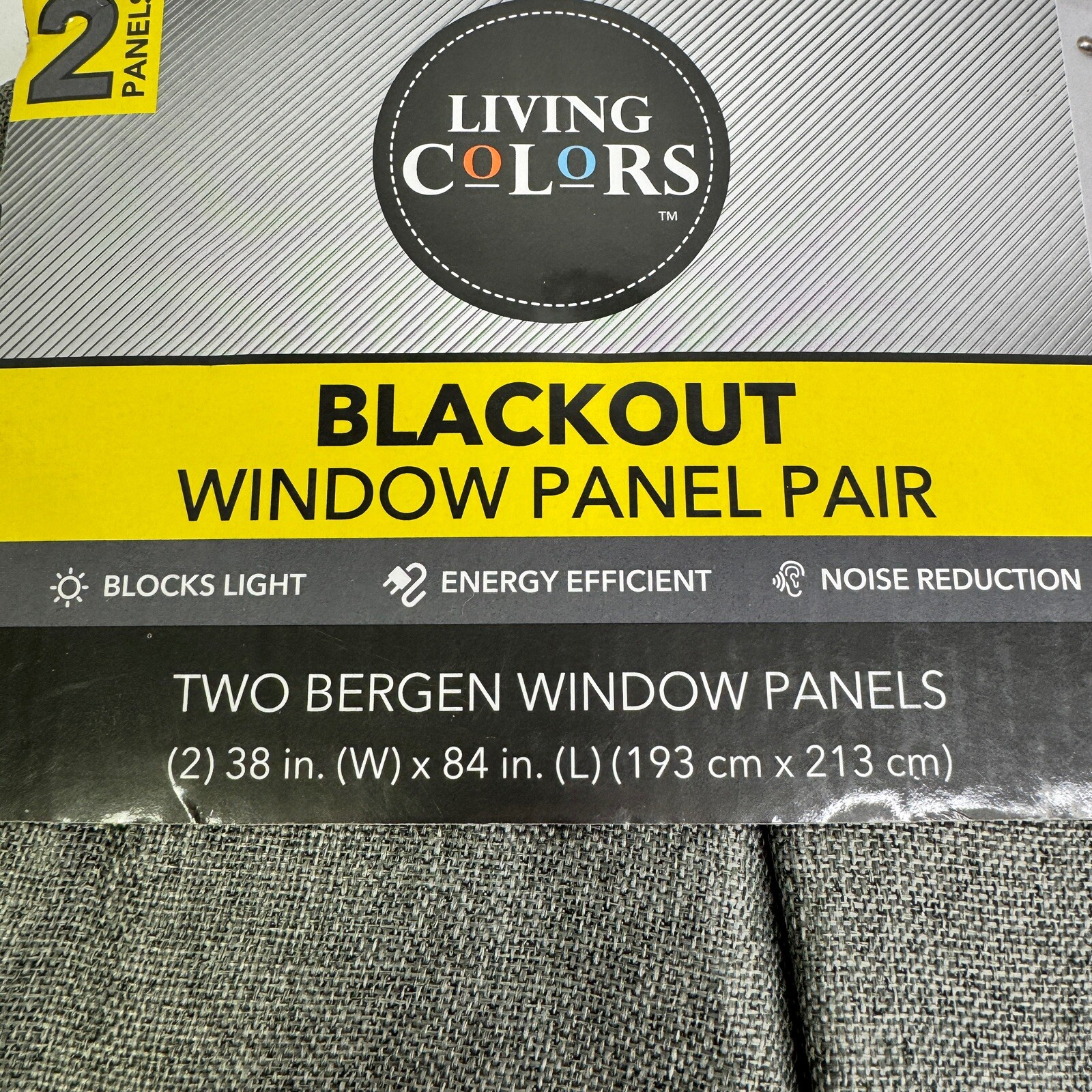 Thermal Window Panel Curtain Rod Pocket Top Gray Energy Efficient Living Colors