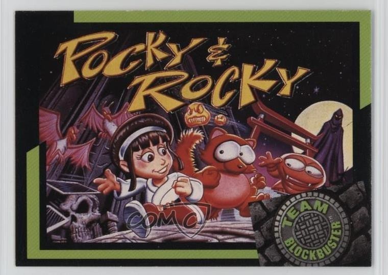 1993 Team Blockbuster Video Games Pocky & Rocky #27 12gr