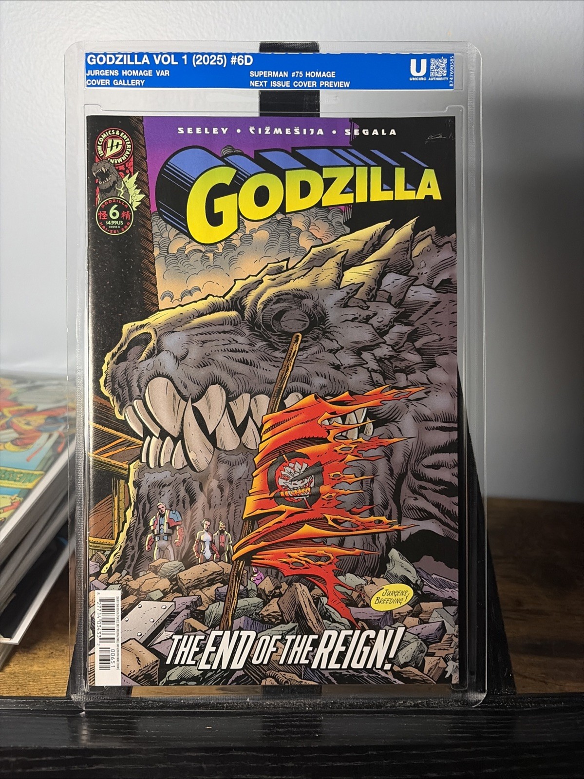 Godzilla #6D Superman 75 Homage Uncirculated Soft Slab