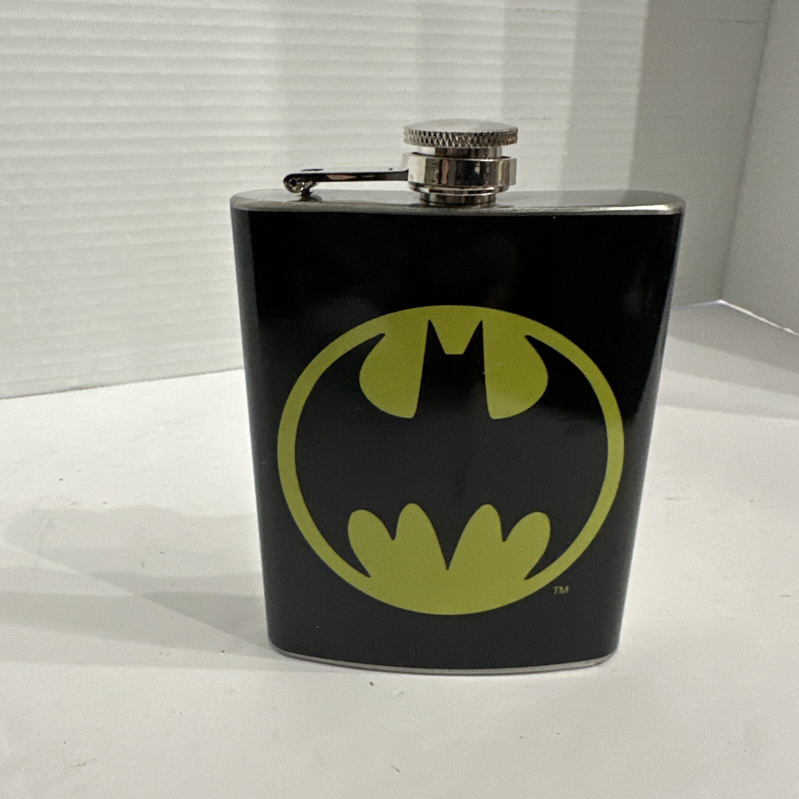 Batman Black And Yellow Logo Flask New With Out Original Packaging
