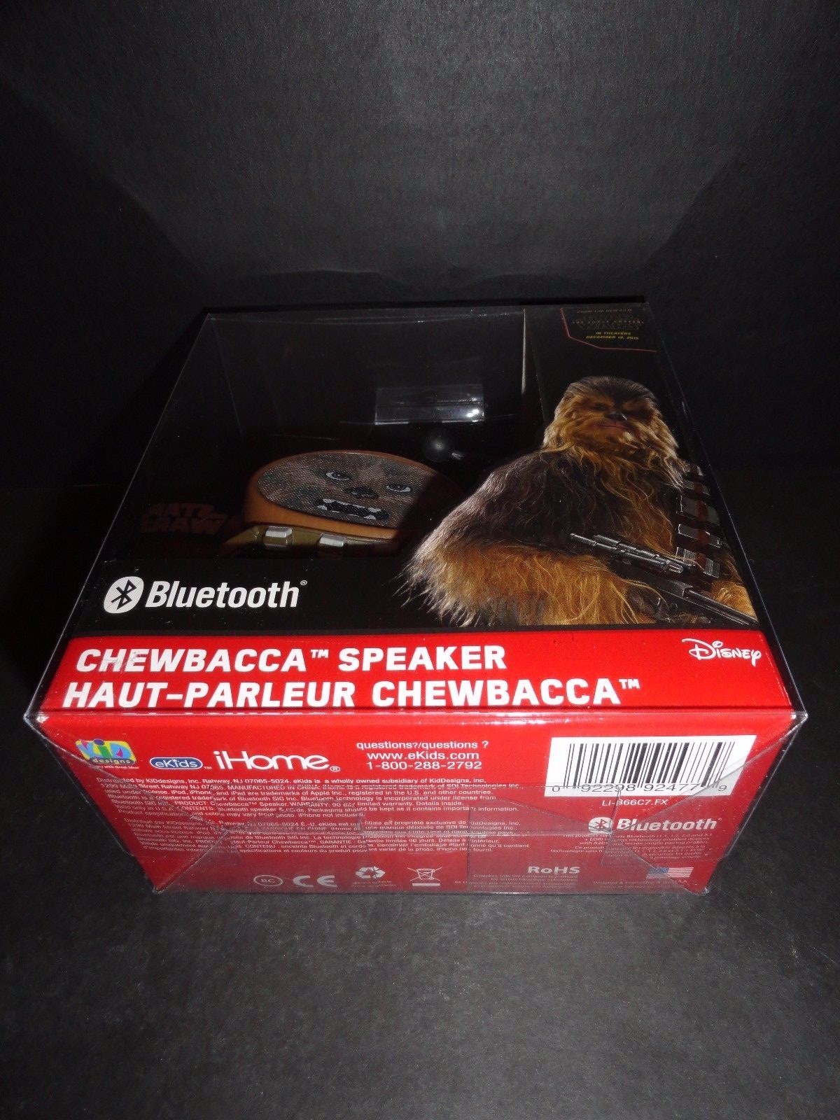 DISNEY STAR WARS CHEWBACCA BLUETOOTH SPEAKER iHOME NEW