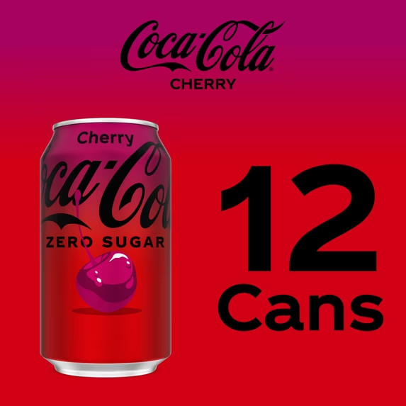 Coca-Cola Zero Sugar Cherry Float 12oz Cans 12 Pack Fridge Pack Free Shipping