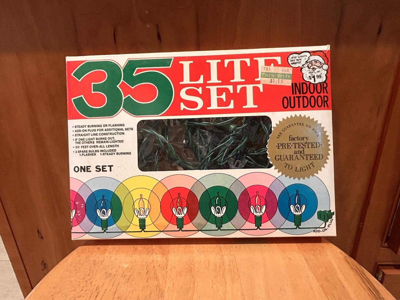 1970s Tulip 35-Lite Christmas Lights Set By Jewel Companies Works Original Box