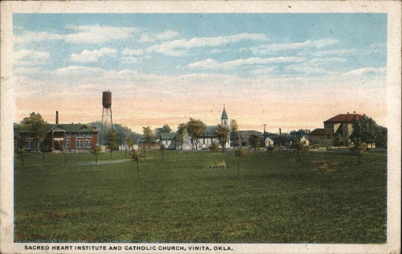 Vinita, Oklahoma OK Sacred Heart Institute Catholic Churh Teich Original Vintage
