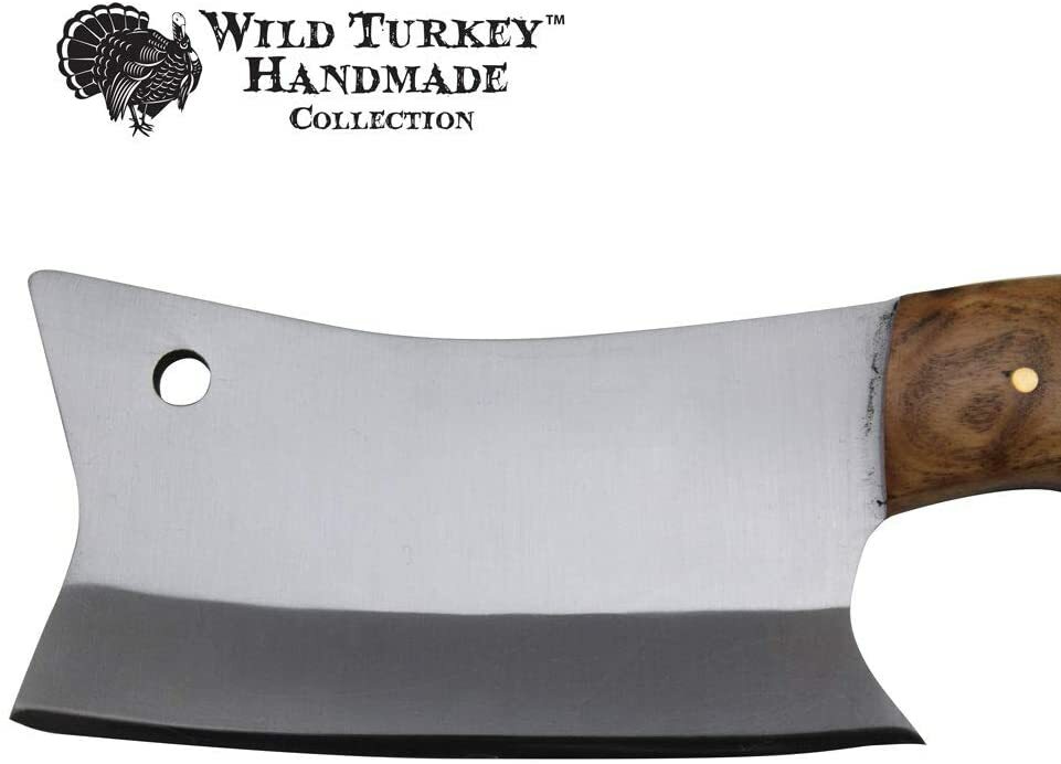 Wild Turkey Handmade Collection 7″ Fixed Blade Chef Cleaver Hatchet w. Sheath