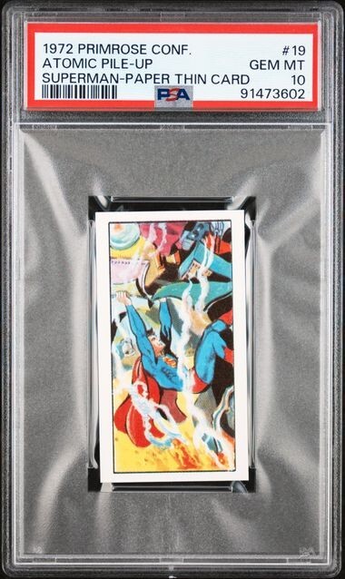 1972 ATOMIC PILE-UP Primrose Conf. Superman-Paper Thin Card #19 PSA 10 GEM MT