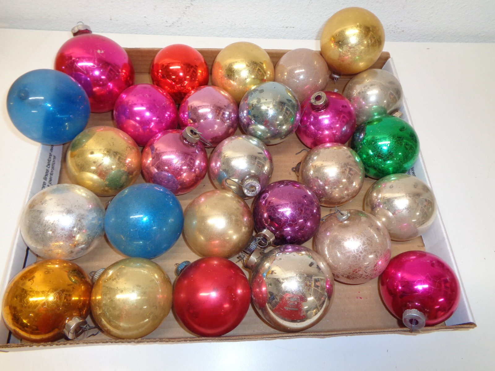 Vintage Glass Christmas Ornaments Mixed Lot Solid Color