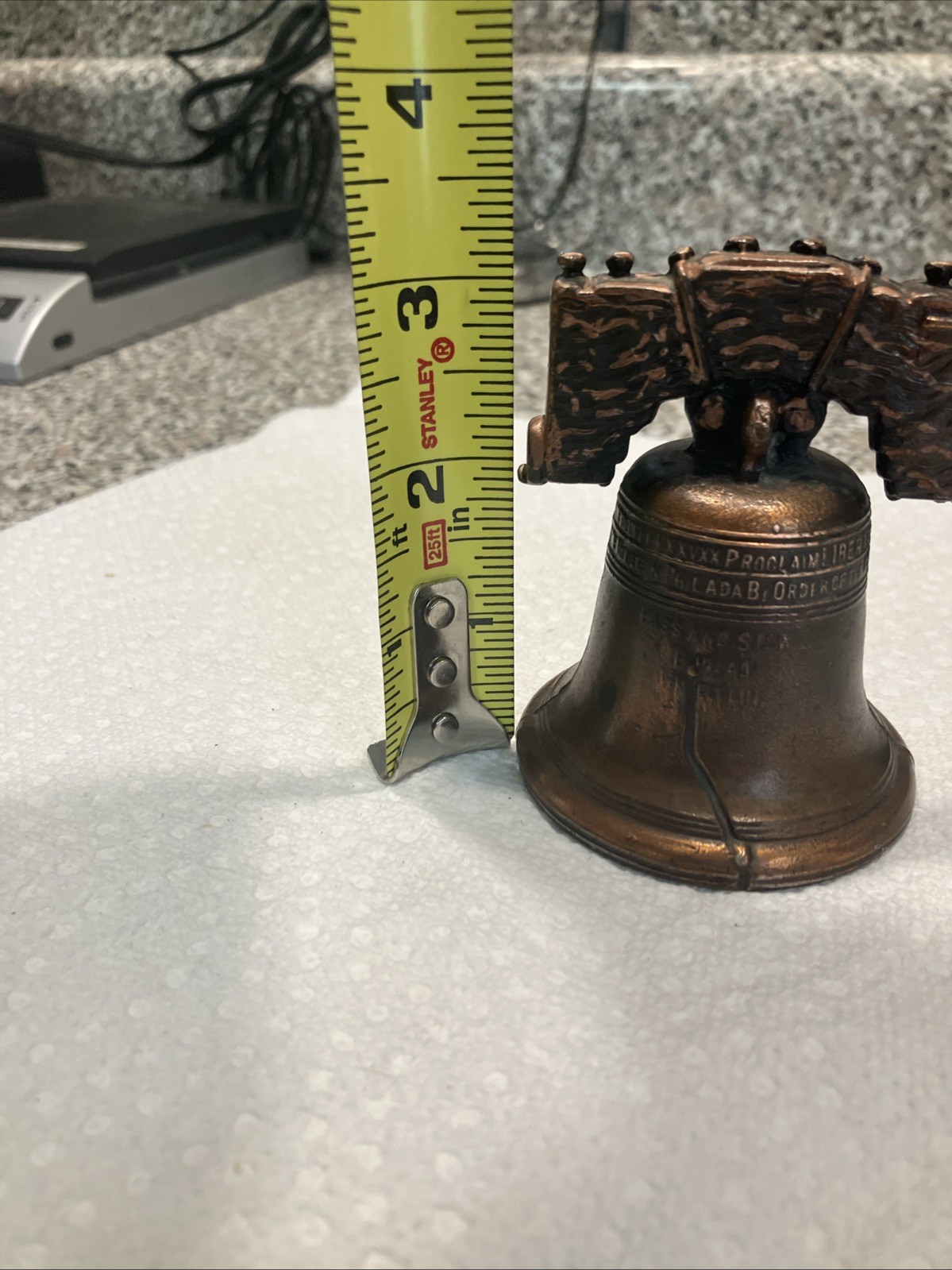 Vintage 1980-2000 U.S Liberty Bell Brass Hand Bell Tabletop Art Decor History