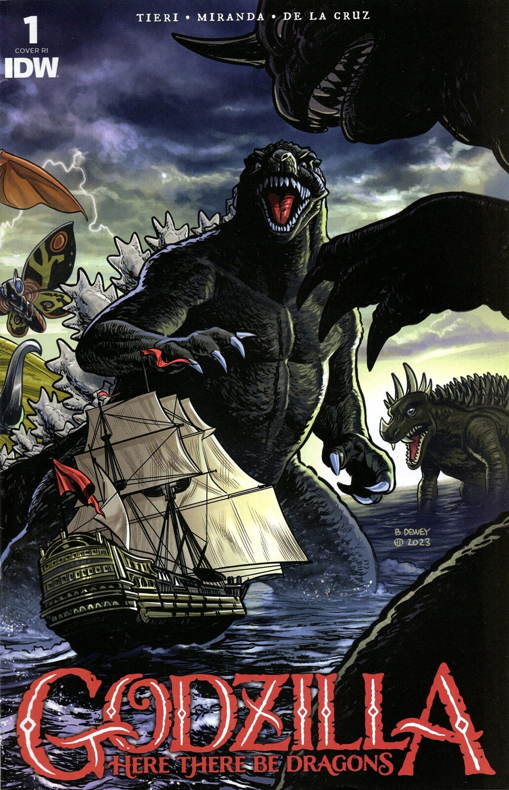 Godzilla Here There Be Dragons #1 cover D Dewey 25 copy incentive variant IDW